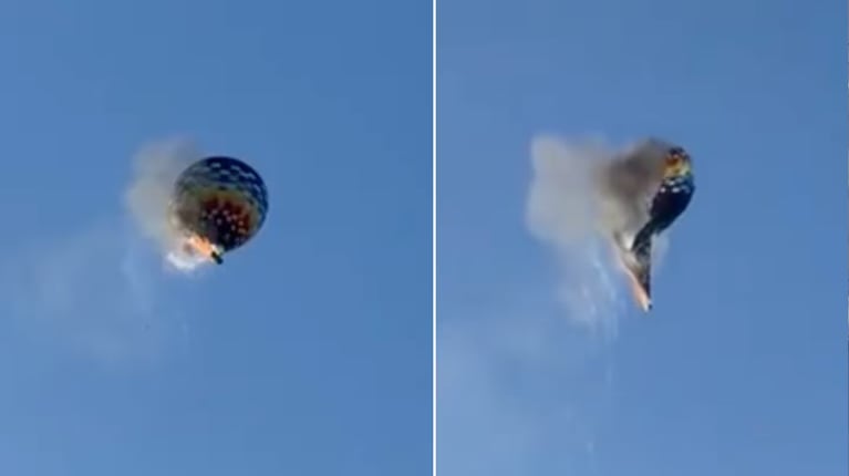 El globo que se prendió fuego en Brasil