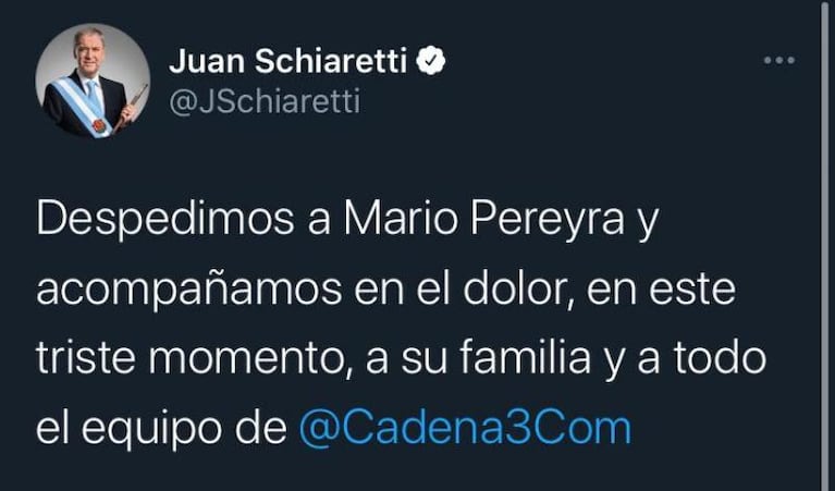 El gobernador Schiaretti despidió a Mario Pereyra: el mensaje de los políticos