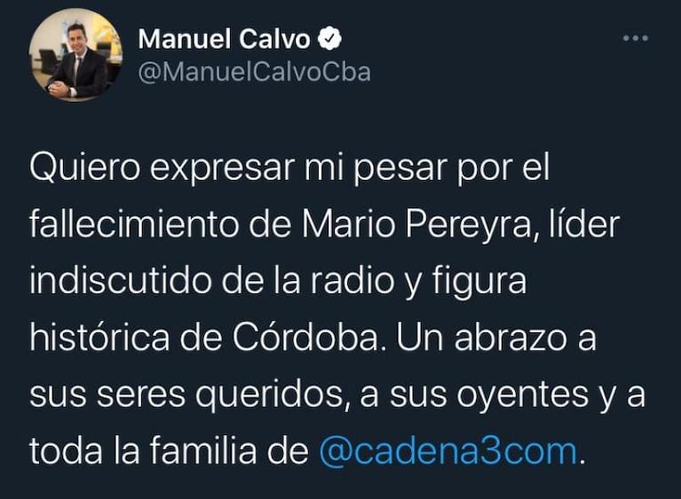 El gobernador Schiaretti despidió a Mario Pereyra: el mensaje de los políticos