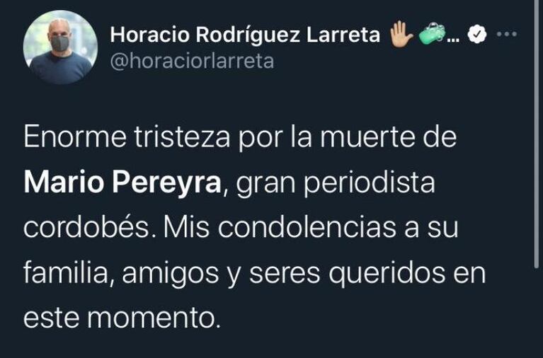 El gobernador Schiaretti despidió a Mario Pereyra: el mensaje de los políticos