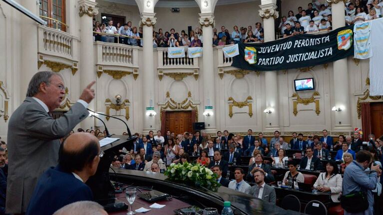 El gobernador Schiaretti, durante su discurso.