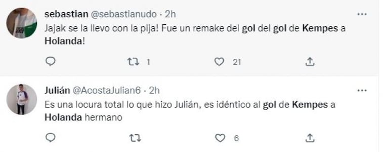 El golazo de Julián Álvarez: su propio relato y la comparación con el de Kempes en el 78