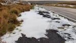 El granizo cubrió el Camino de las Altas Cumbres.