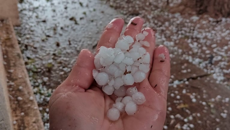 El granizo sorprendió a la zona rural de Porteña.