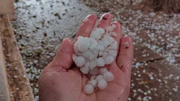 El granizo sorprendió a la zona rural de Porteña.