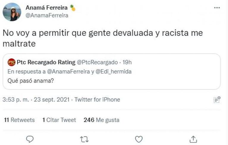 El grave insulto racista que recibió Anamá Ferreira en vivo: se fue del programa