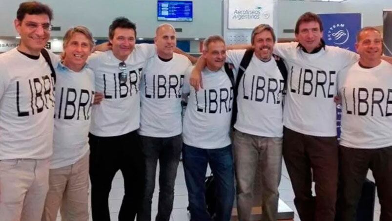 El grupo de argentinos que viajó a Nueva York para celebrar su amistad.