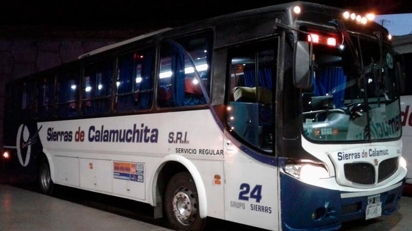 El hecho ocurrió en un colectivo de la empresa Sierras de Calamuchita.