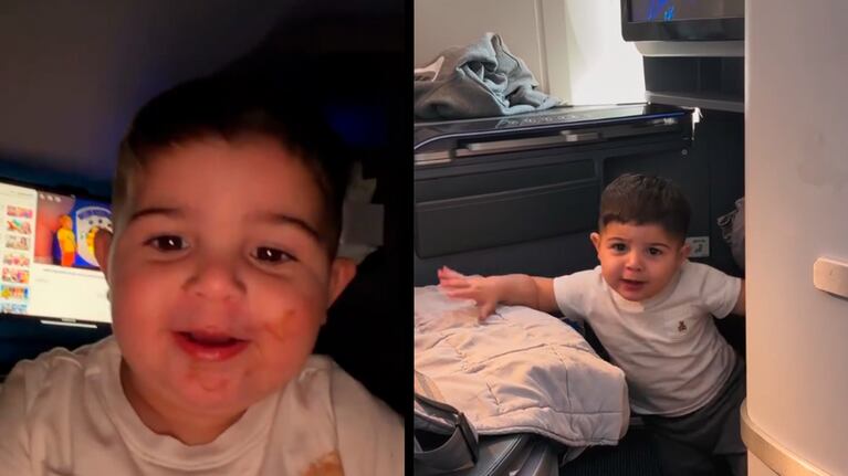 El hijo de Enzo Fernández fue atrapado en plena travesura.