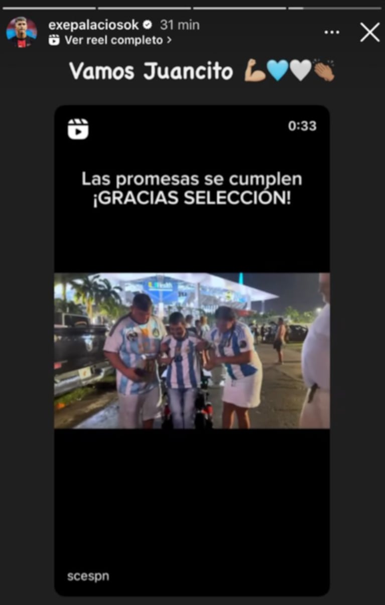 El hincha cuatromesino cumplió su promesa de caminar: las reacciones de Julián, Enzo y Palacios