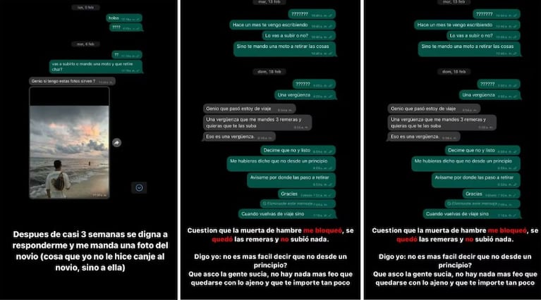 El hombre compartió la conversación en redes. 