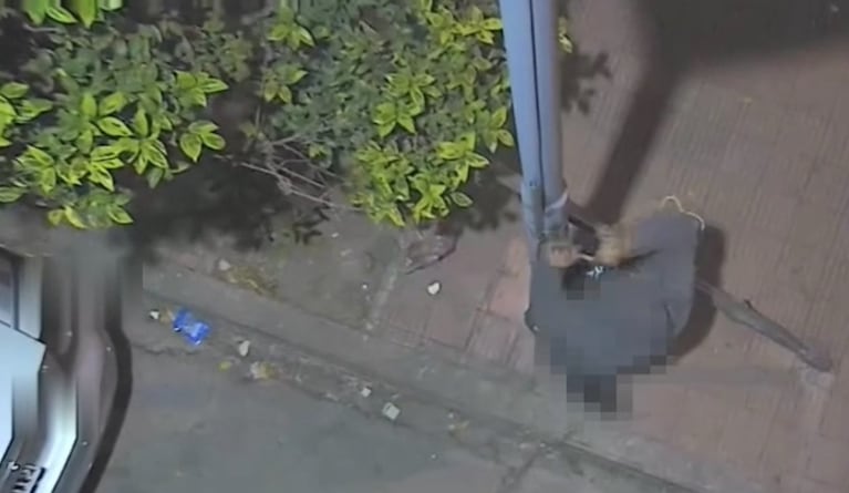El hombre fue visto manipulando los cables del domo.