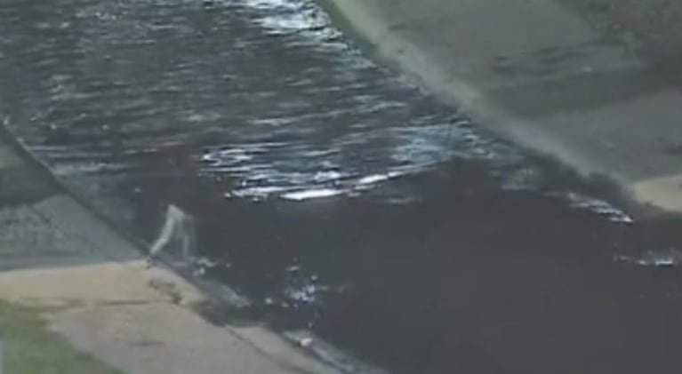 El hombre se lanzó al río Suquía pese al frío extremo de este domingo.