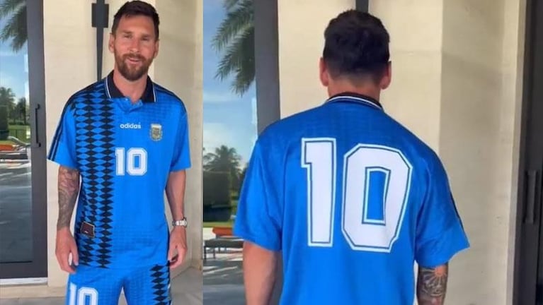 El homenaje noventoso de Messi a Maradona