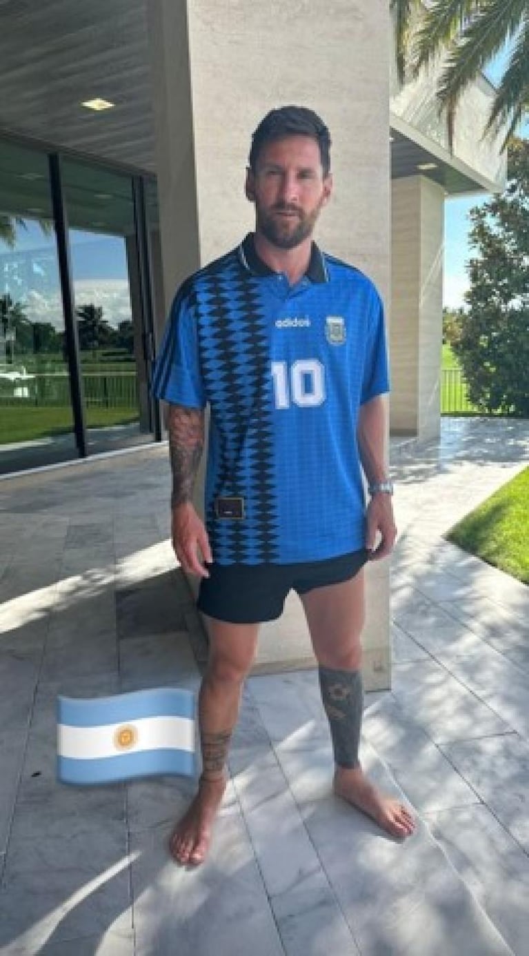 El homenaje noventoso de Messi a Maradona