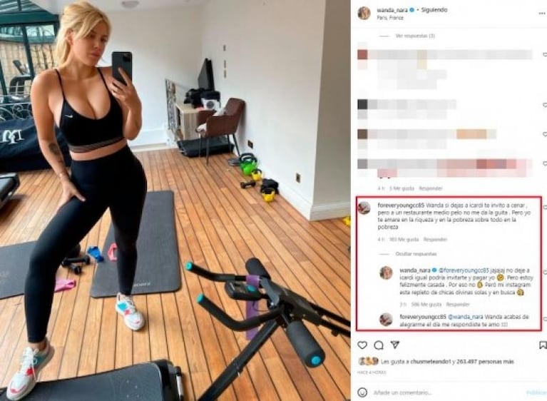 El ida y vuelta de Wanda Nara con un seguidor que la invitó a cenar y le declaró su amor