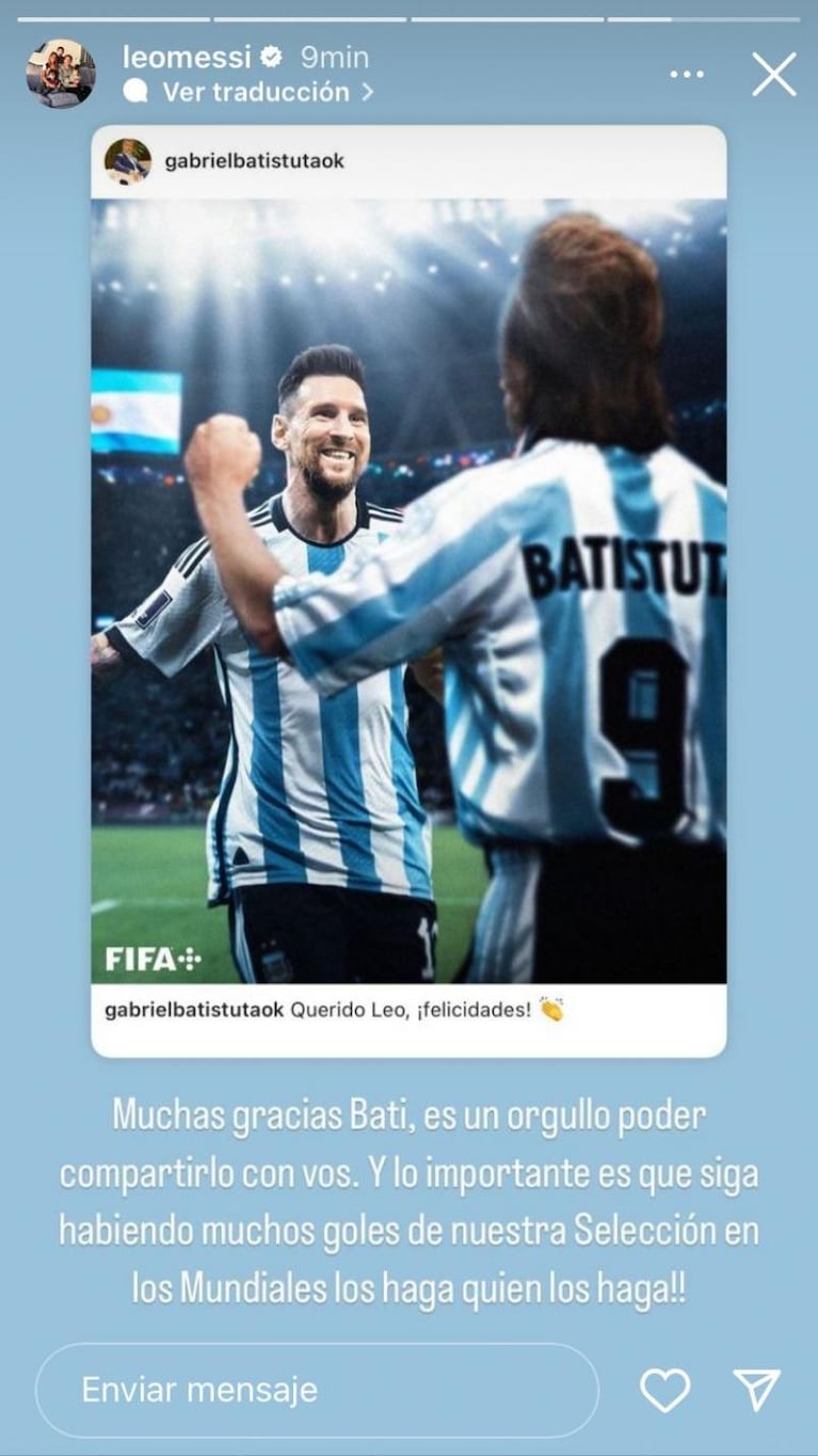El ida y vuelta del Bati y Messi en redes después de que el 10 alcanzara su récord