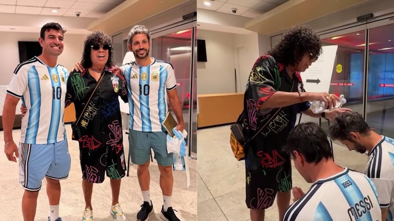El ídolo cuartetero les dio la bendición a los jóvenes que viajaron a Estados Unidos en bicicleta.