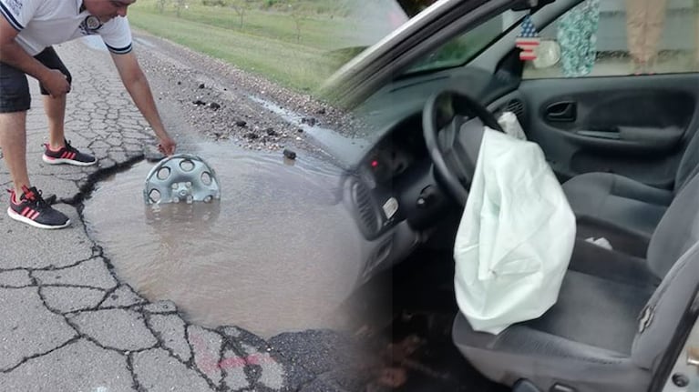 El impacto fue tan brusco que activó las medidas de seguridad del vehículo. / Foto: ElDoce.tv