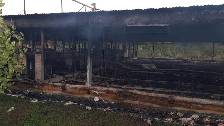 El incendio afectó a una de las naves del criadero.