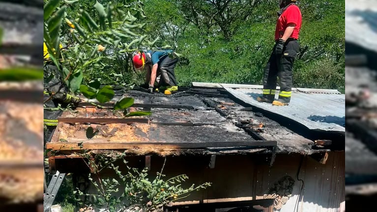 El incendio afectó la cabaña en la que se hospedaba Quirici.