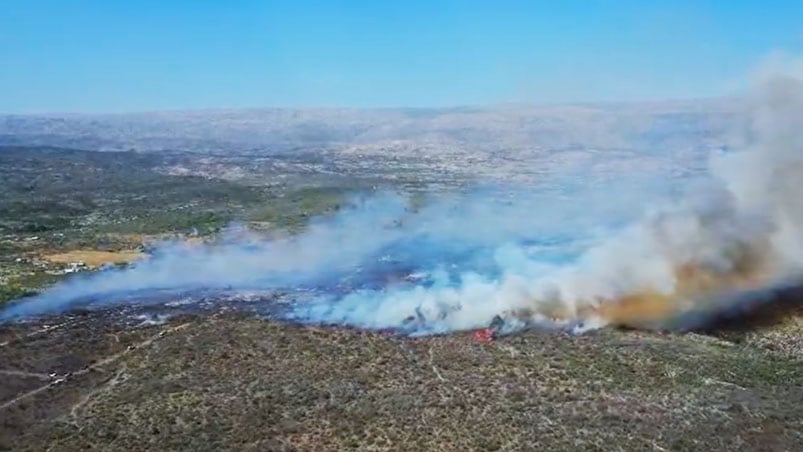 El incendio en San Lorenzo, en Traslasierra.