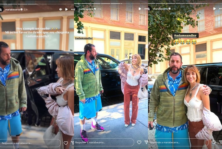 El inesperado encuentro de María Becerra  y Adam Sandler (Foto: Captura Instagram /mariabecerra)