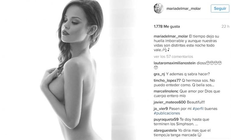 El infartante desnudo de María del Mar en las redes