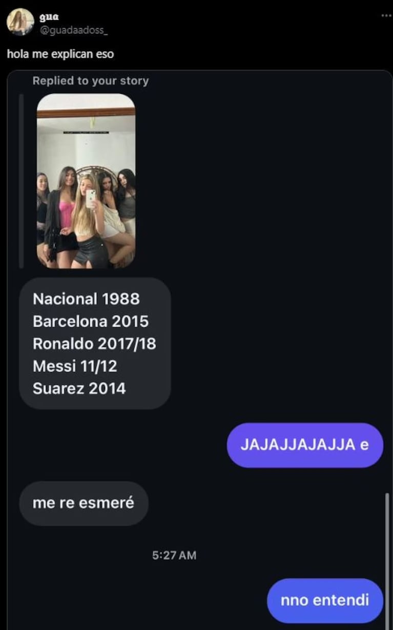 El ingenioso piropo futbolero que recibió una joven tras subir una foto con sus amigas: “Messi 2012″ 