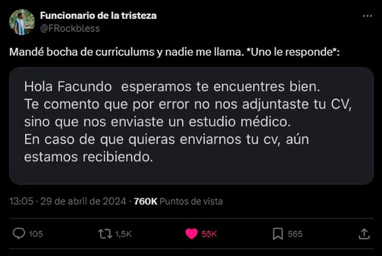 El insólito error se volvió viral.