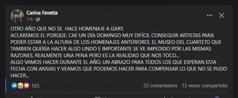 El insólito motivo por el que se suspendió el homenaje a Gary