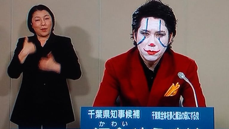 El Joker, uno de los 56 candidatos a gobernador de Tokio.