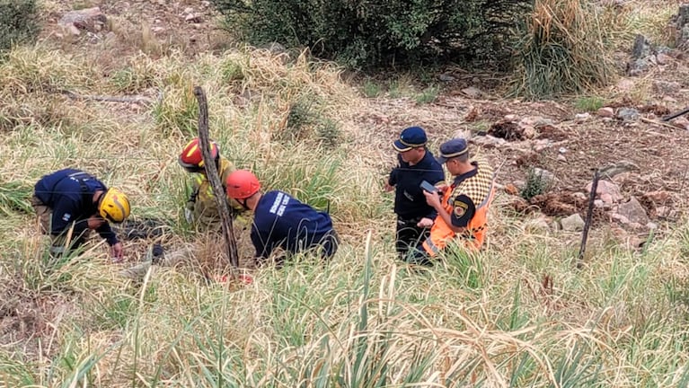 El joven fue rescatado tras caer al precipicio en las Altas Cumbres.