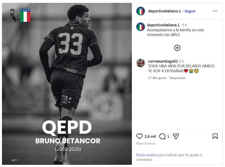El jugador uruguayo murió de un paro cardiorespiratorio.