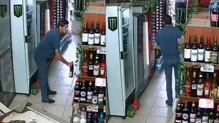 El ladrón escondió el fernet en sus testículos.