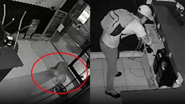 El ladrón fue captado por la cámara de seguridad del local.