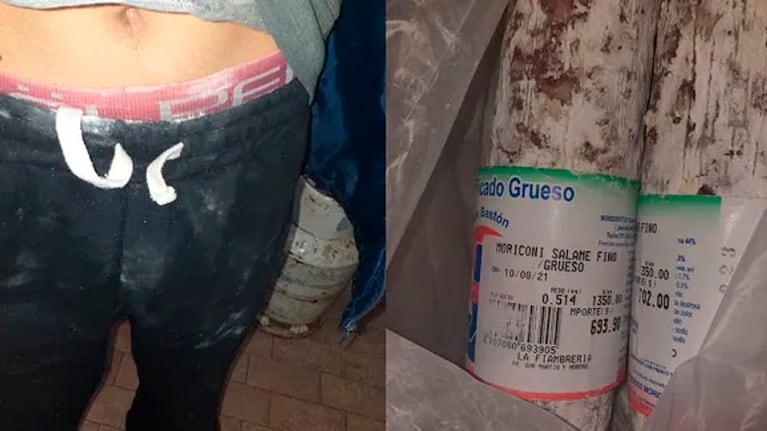 El ladrón fue sorprendido por el guardia cuando se estaba yendo sin pagar los productos.