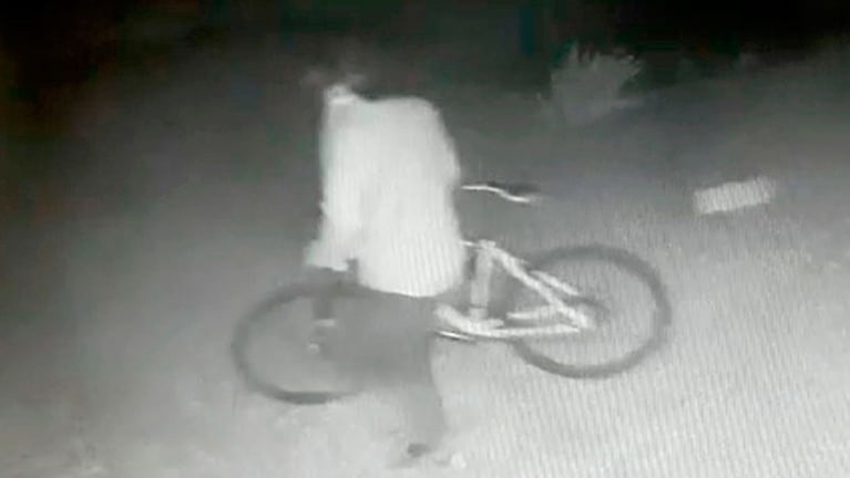 El ladrón se las arregló para sacar la bicicleta por la misma tapia por donde entró.