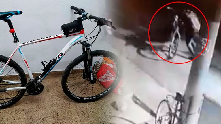El ladrón se llevó la bicicleta andando.