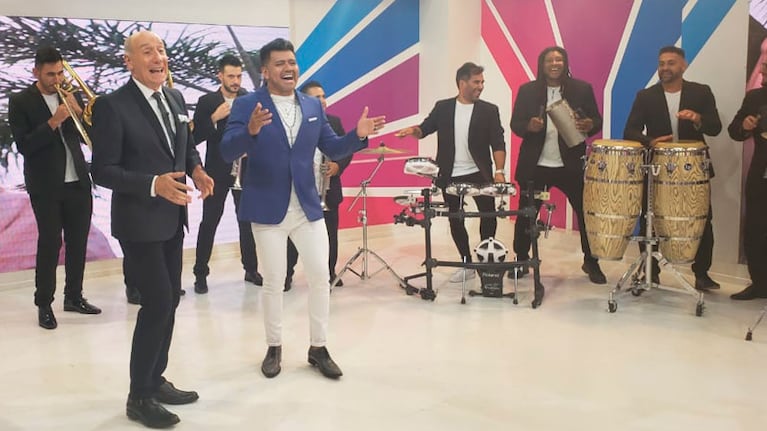 El "Lagui" se dio el gusto de cantar junto a Wally, una de las mejores voces del cuarteto.