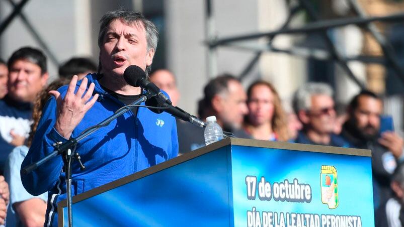 El legislador fue el principal orador en Plaza de Mayo. 