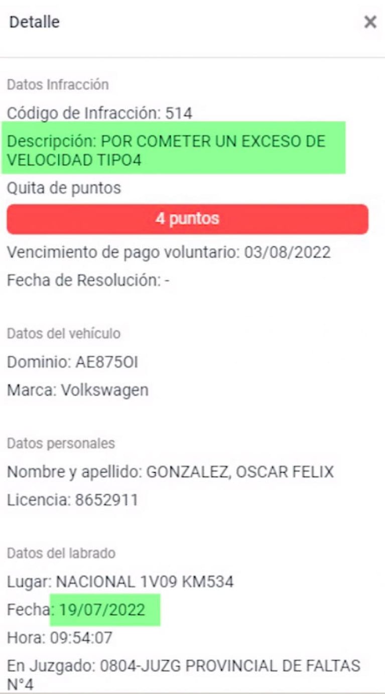 El legislador González tenía dos multas previas al choque fatal