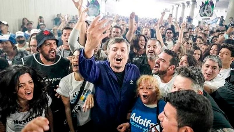 El líder de La Cámpora marchó desde la ex Esma hacia Plaza de Mayo. 