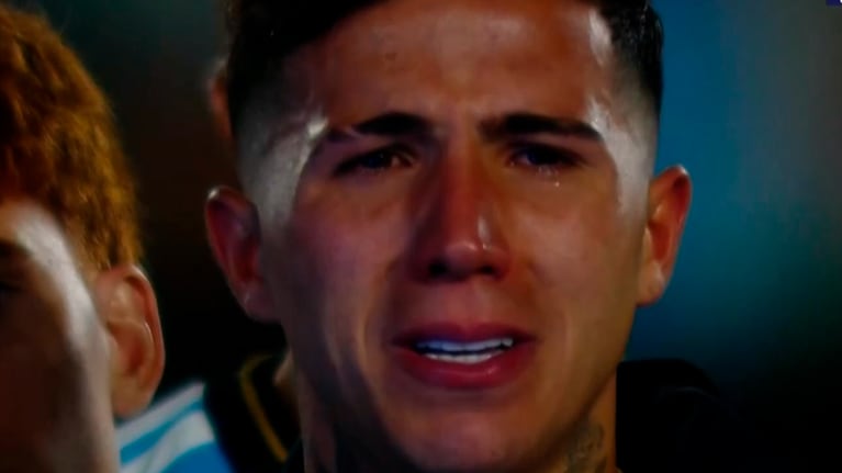 El llanto de Enzo Fernández en la despedida de Messi.