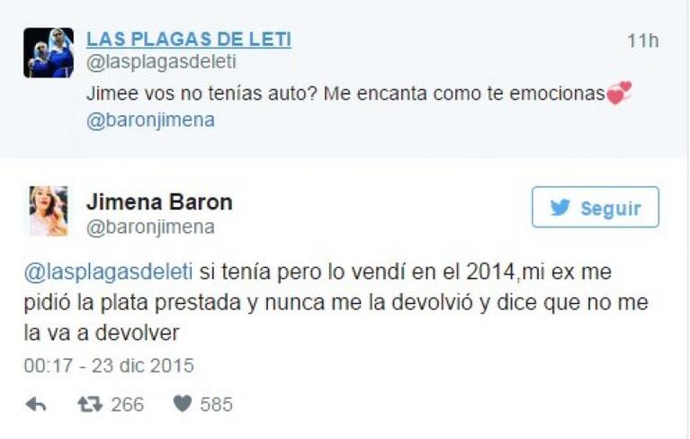 El llanto de Jimena Barón