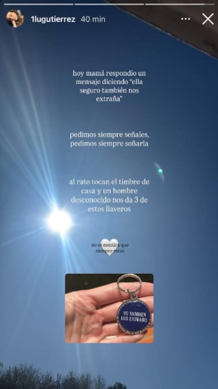 El llavero que recibió la familia de Catalina.