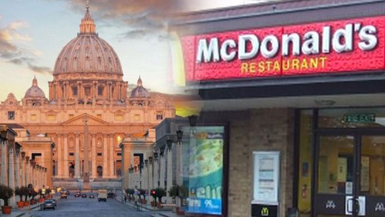 El local de McDonald`s que divide a la iglesia.