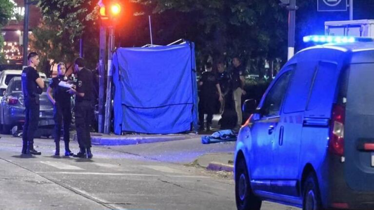 El lugar de la tragedia vial en el centro de Rosario.