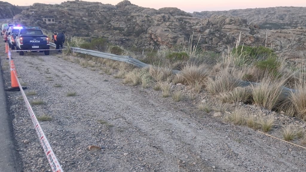 El lugar del accidente en las Altas Cumbres.