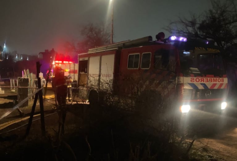 El lugar del incendio en una zona alejada del centro de Alta Gracia.